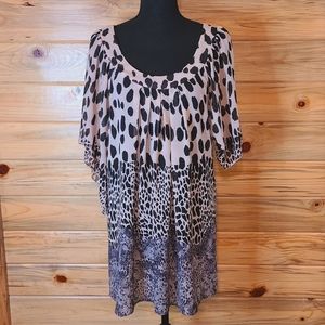 Mushbaby Sierra Rose Inc Leopard Blouse Ladies Size Large